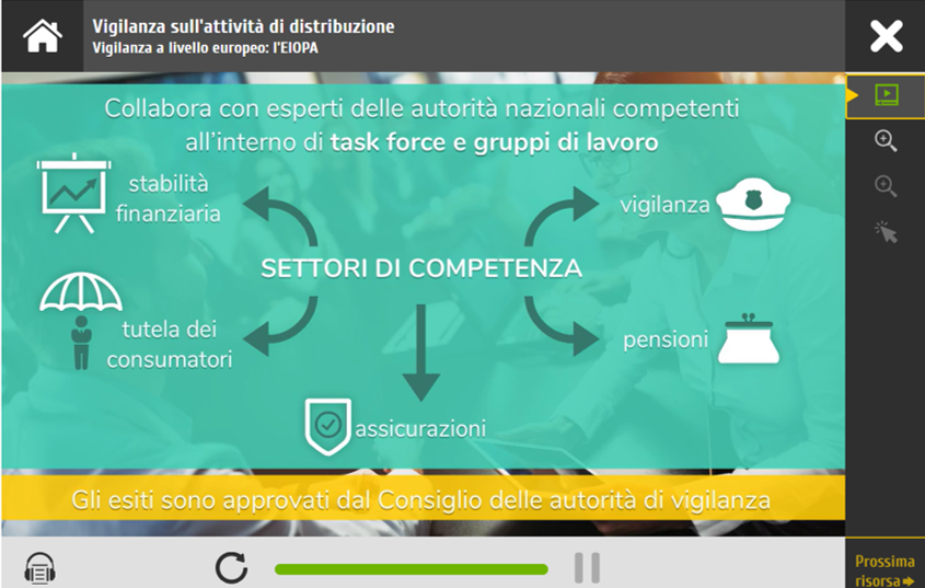 screenshot del corso online