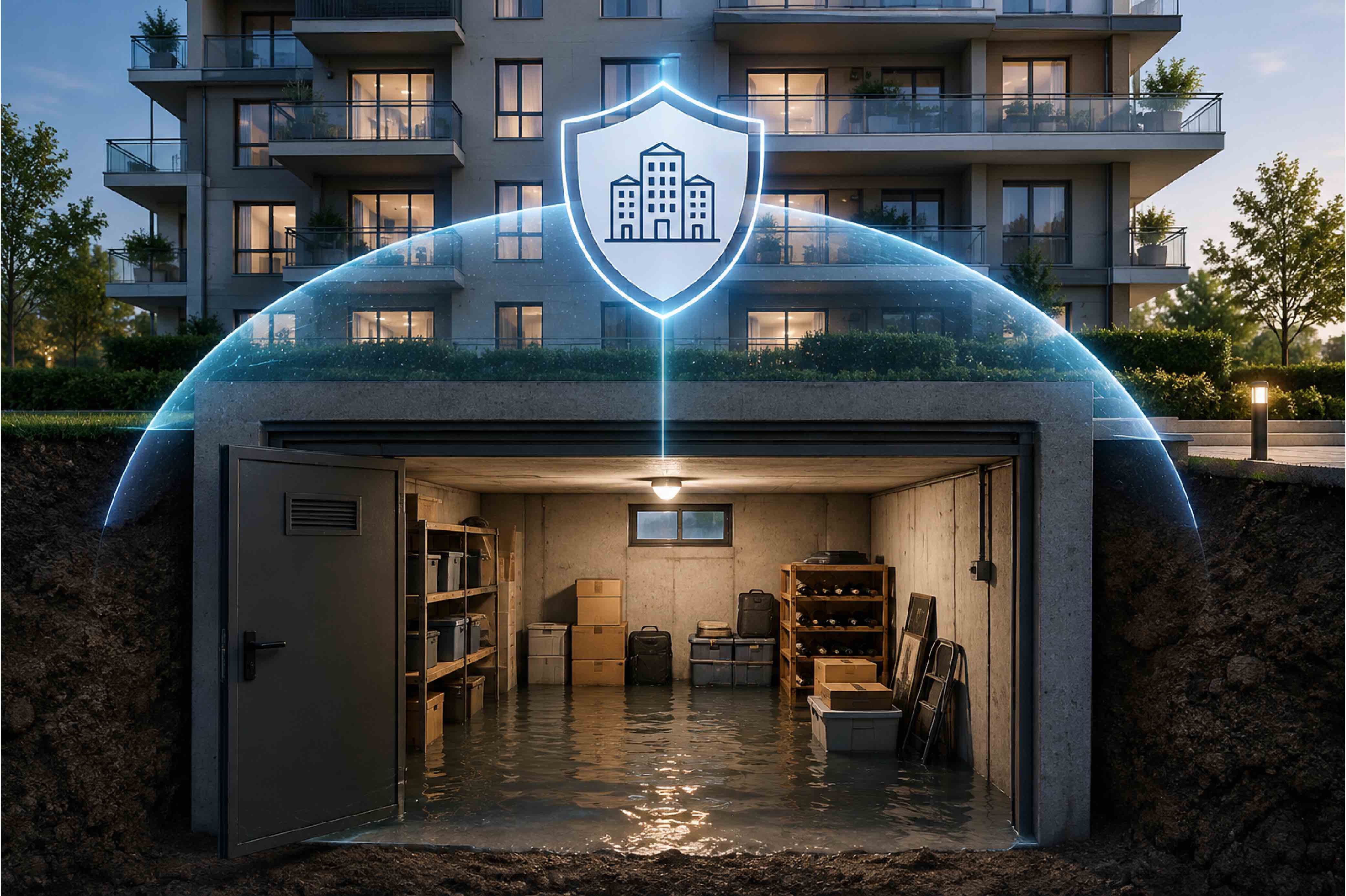 Cantina allagata in un condominio protetta da una polizza condominiale